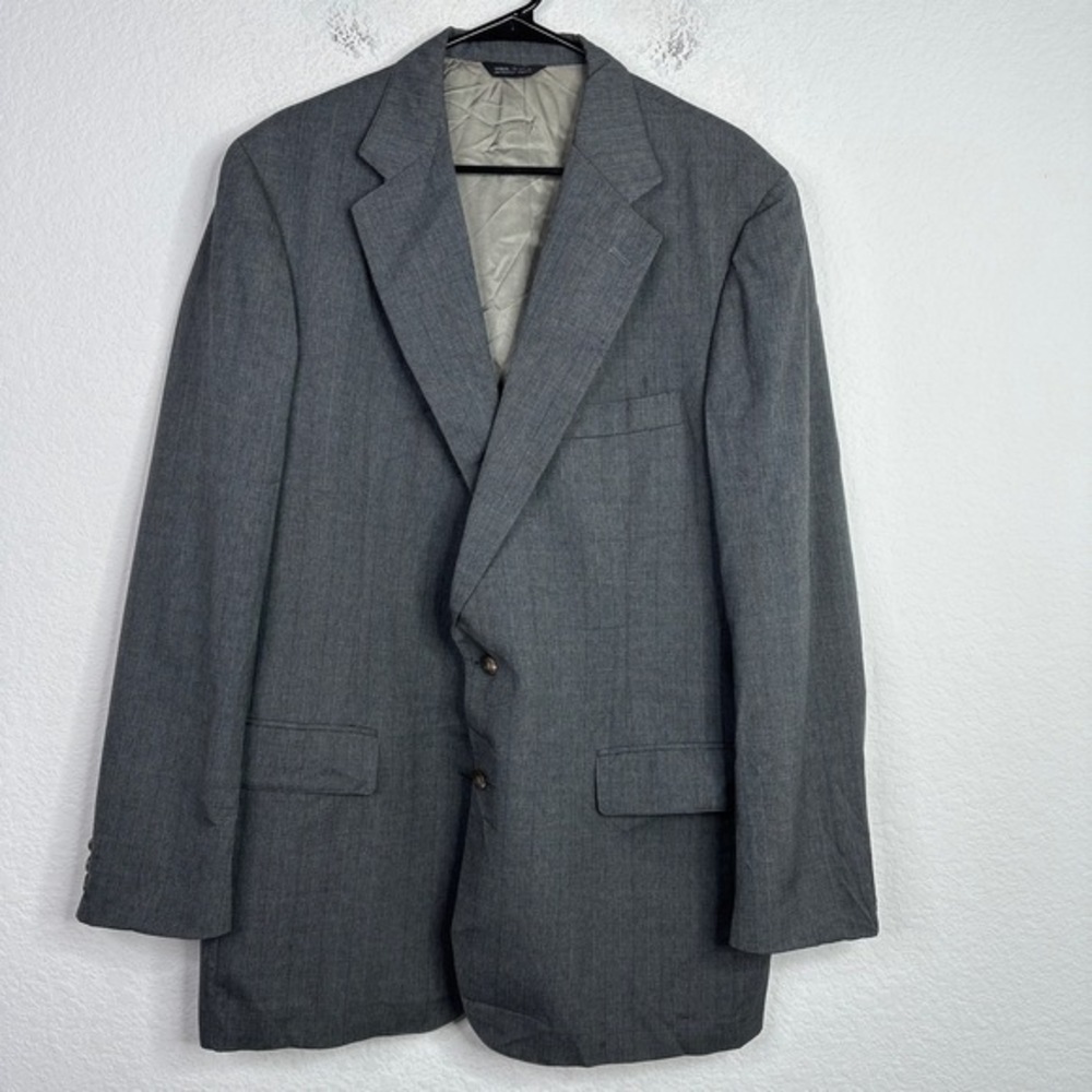 Polo University Club Ralph Lauren Blazer Mens 44R Grey Wool VTG Pinstripe Jacket